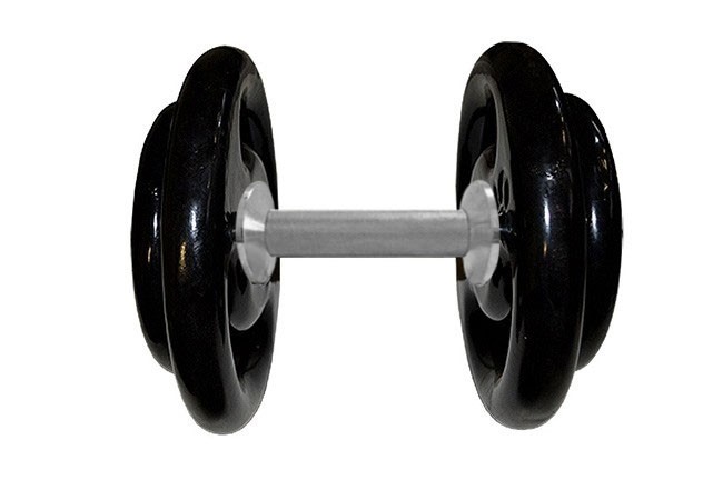 Dumbbell Tradicional Emborrachado Pegada Recartilhada 