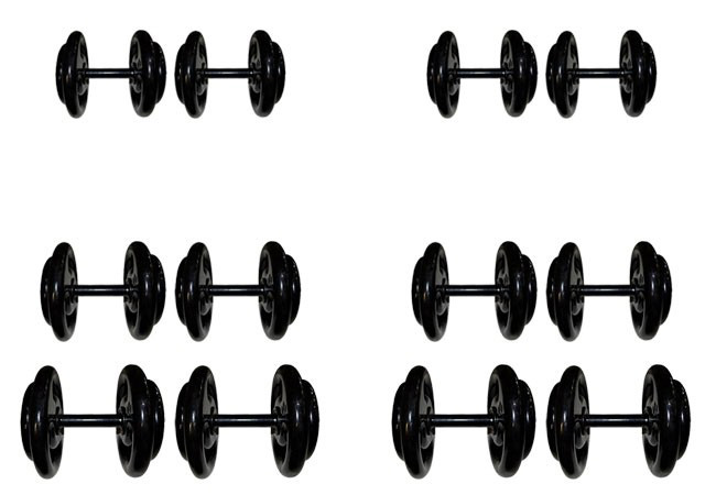 Kit Dumbbells Emborrachado Com Pegada Emborrachada para Musculação